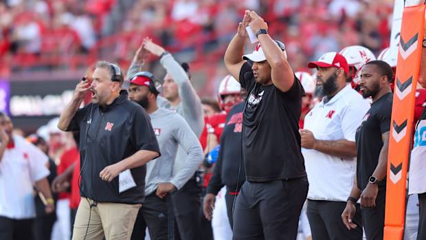 Tony White and Matt Rhule 2023 Nebraska vs Northwestern football